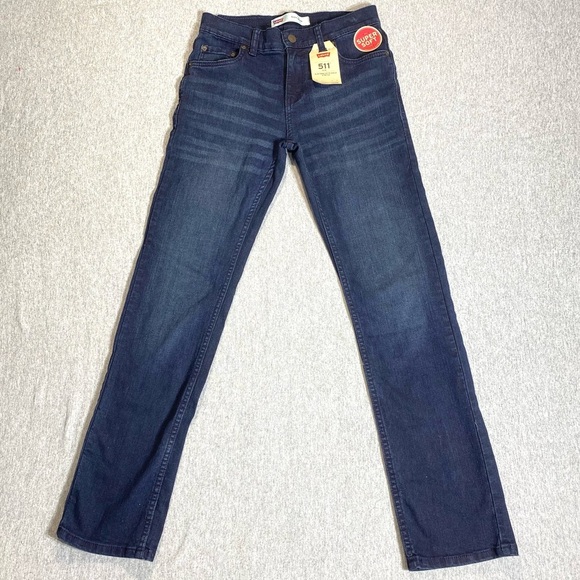 Levi's Denim - Levi's 511 Jeans Womens Sz 14R W27 L27 Dark Blue Slim Stretch Mid Rise Denim NWT